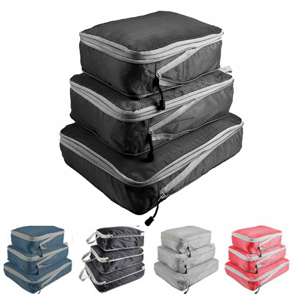 Packing Cubes 6 Piece Set Fits in Carry On Luggage Compressible Organizer 