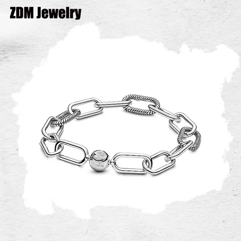 Новинка 925 пробы серебряный браслет Me Link подходит к Европейскому маленькому отверстию очаровательные бусины для женщин Оригинальные ювелирные изделия DIY