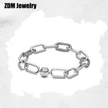 Новинка 925 пробы серебряный браслет Me Link подходит к Европейскому маленькому отверстию очаровательные бусины для женщин Оригинальные ювелирные изделия DIY