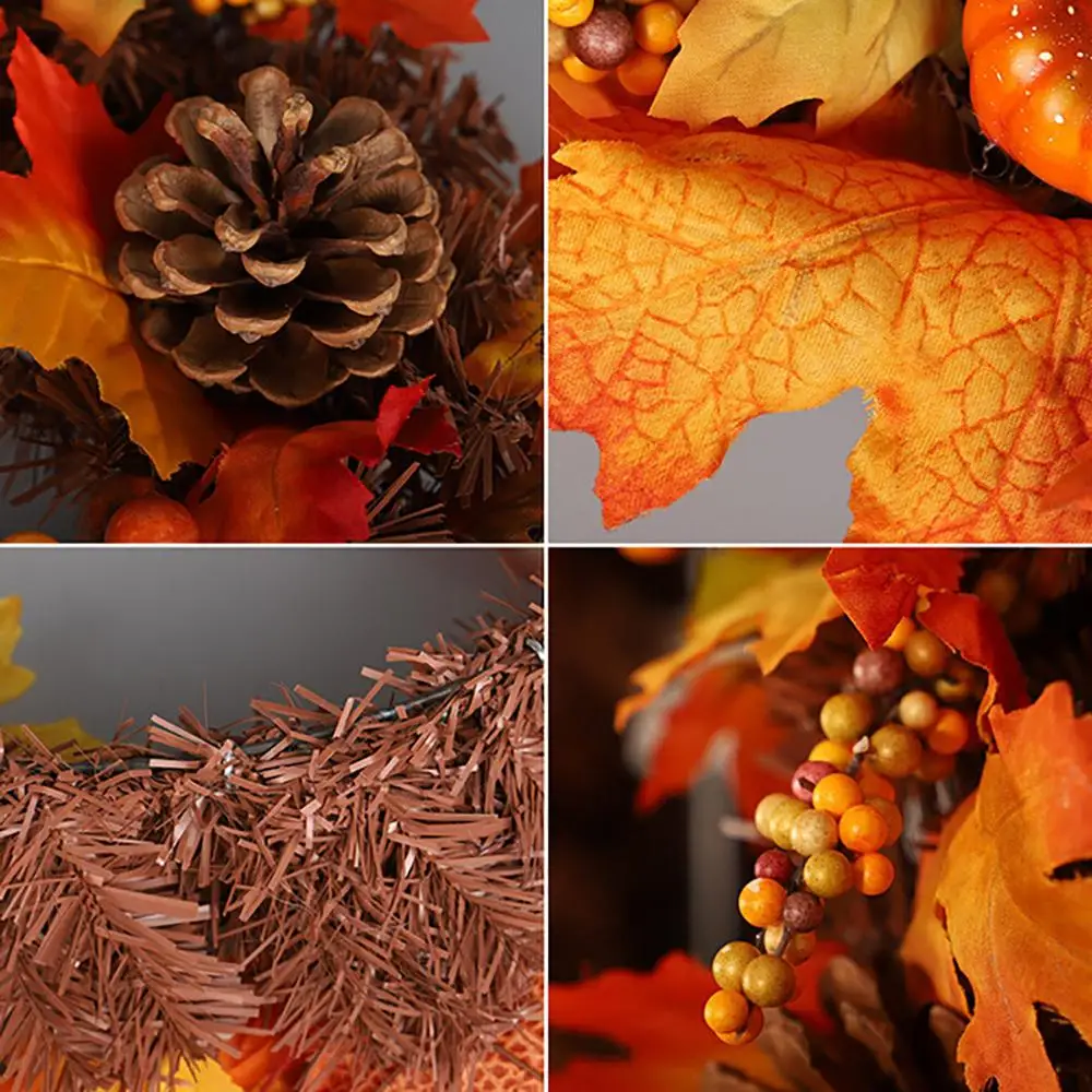 Chirstmas Pinecone Maple Wreath Garland Home Window Decoration Festival Hanging Ornaments Xmas Home decor merry christmas CD