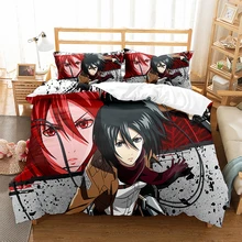 Juego de ropa de cama con estampado de Attack On Titan, juego de edredón Otaku de Anime, funda de cama con estampado de Eren Kruger Jaeger, decoración Bohemia