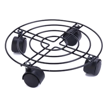 

Mobile Flower Stand Pulley Wrought Iron Flower Stand Floor Type Torus Flower Pot Base with Brake