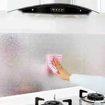 Kitchen Oil Stickers Thickened Waterproof Self adhesive Stick Temperature Kitchen Paper High Cabinet Decor W8U8