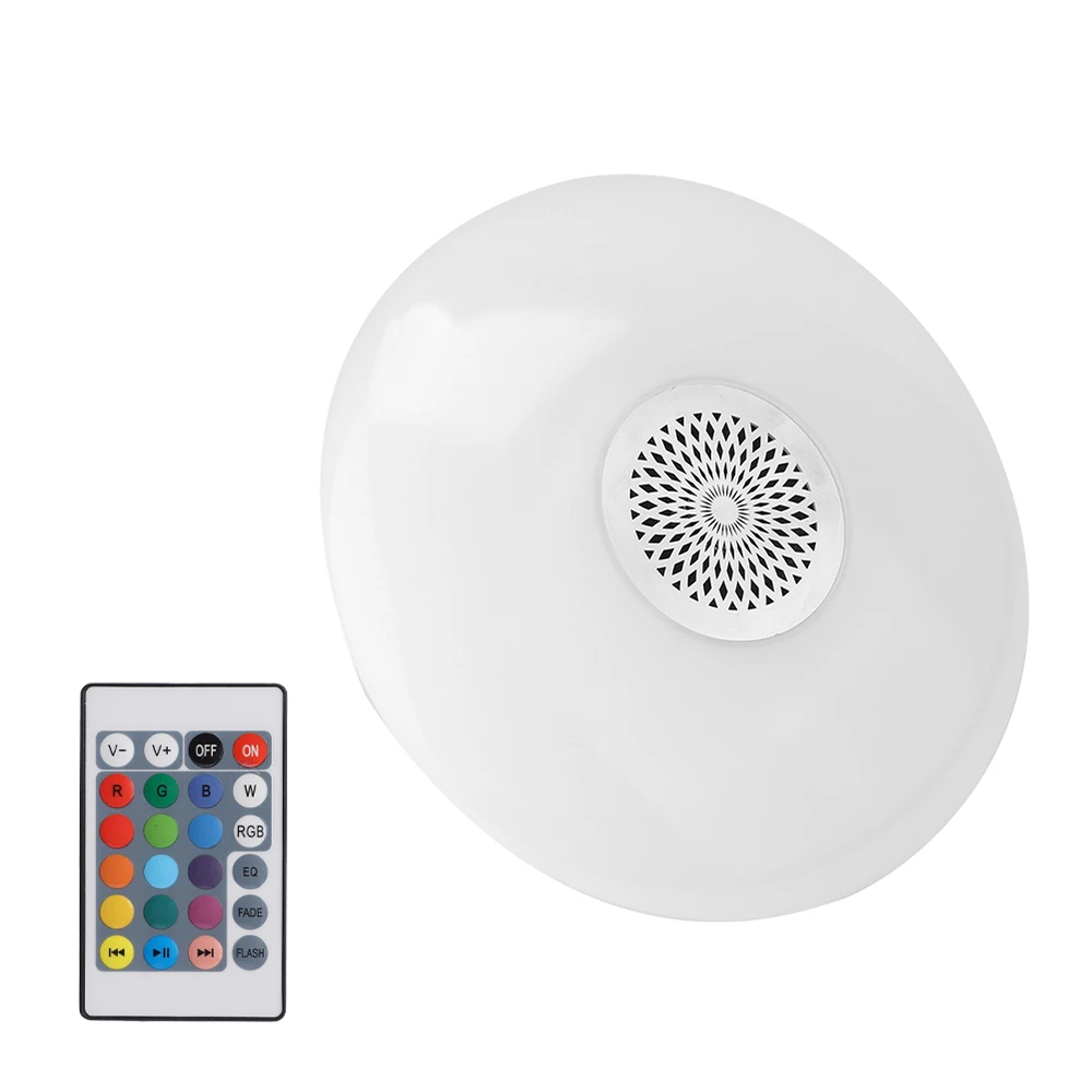 changeable OOBEST AC85-260V E27 Bluetooth Музыка RGB свет 30 Вт Дистанционное управление интеллектуальные красочные аудио огни рог 5 Вт музыкальный плеер - Испускаемый цвет: changeable