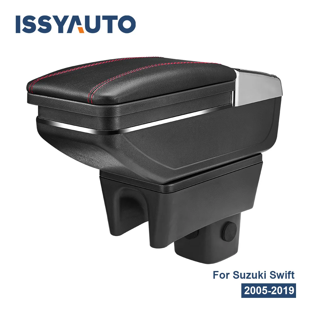 

For Suzuki Swift 2005-2019 Car Armrest Box PU Leather Central Container Storage Box Car Styling Accessories