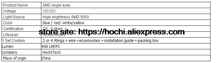HochiTech Ultra bright SMD white LED angel eyes 2000LM 12V halo ring kit daytime running light DRL for Volvo S80 S80L 2012