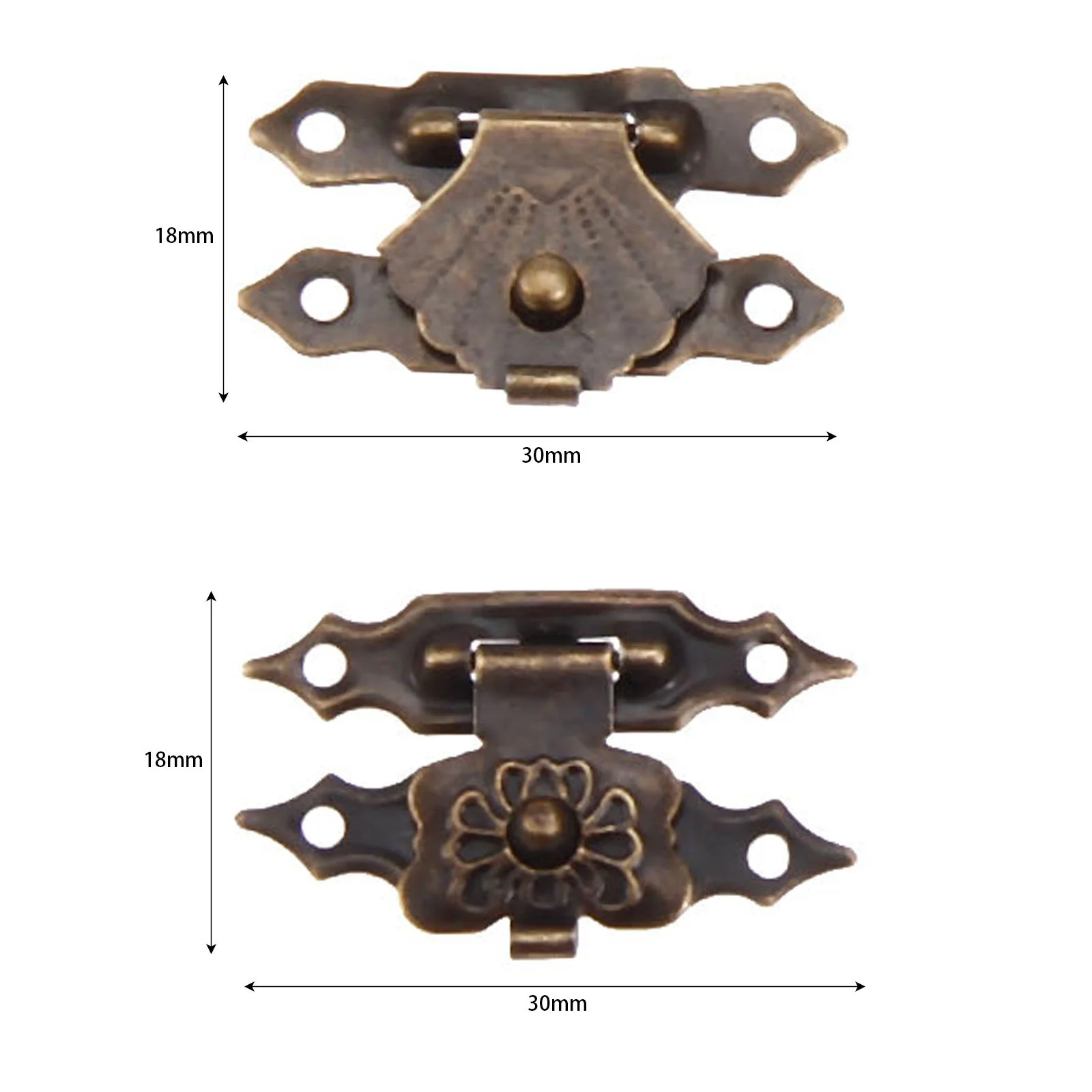 Furniture Hardware Jewelry Box Hasps Decorative Latches Butterfly Twist Latch 10 Pcs Antique Bronze Iron Jewelry Box Padlock Hasps Latch Clasp Lock Wooden Wine Gift Box Buckle 30*18mm