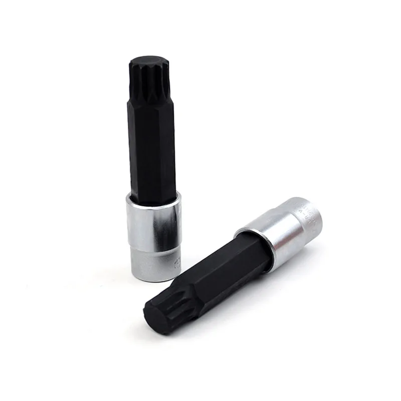 1/2" S2 Alloy Torx Screwdriver Bit 12 Point Spline Socket Bits Size M10 M12 M14 M16 length 100mm screwdriver set,magnetic screwdriver set,precision screwdriver set,magnetic screwdriver bit set