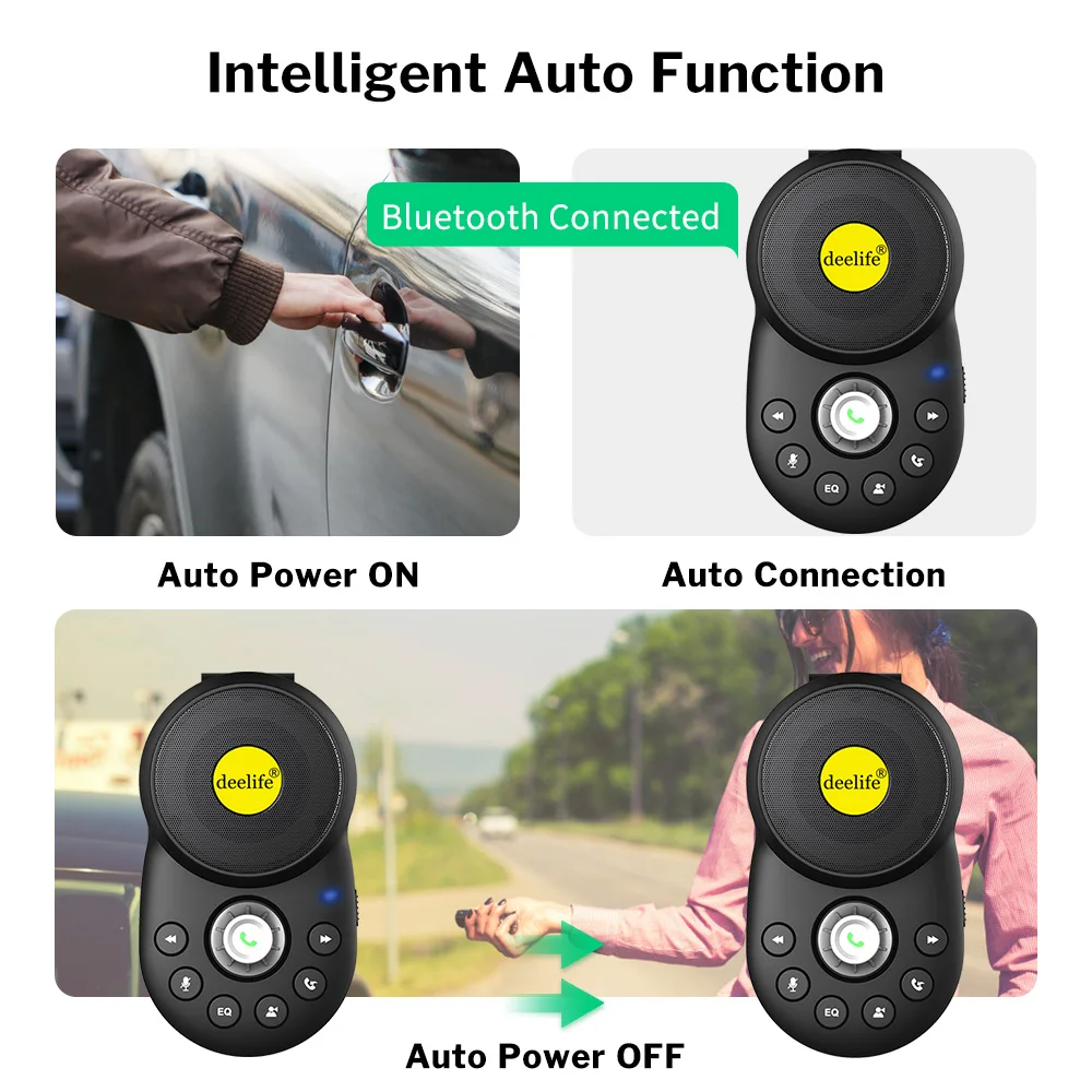 Bluetooth Handsfree Kit Handsfree Car Bluetooth Hands-free Kit BT 5.0 Hands Free Carkit for Auto Speakerphone