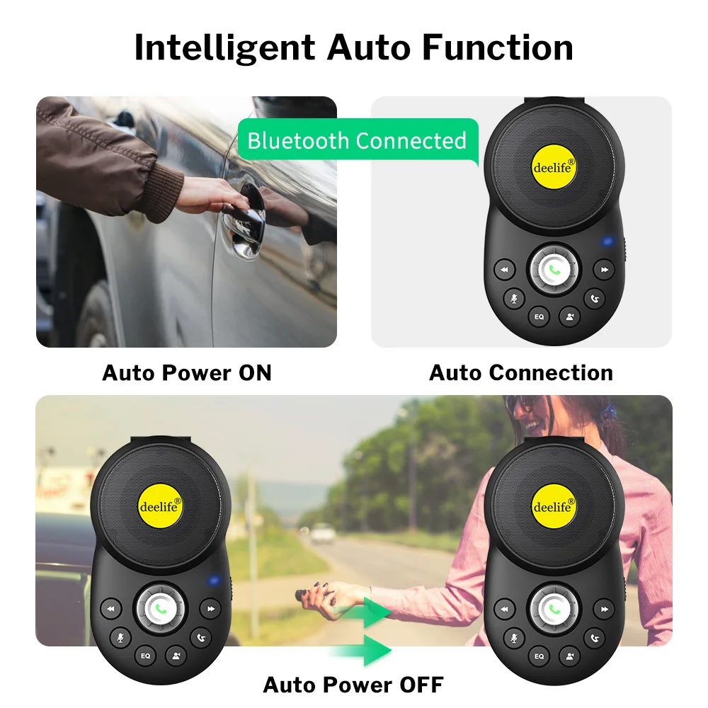 Deelife Car Bluetooth Hände-freies Kit für Auto Freisprecheinrichtung BT  5,0 Hände Frei Freisprechanlage