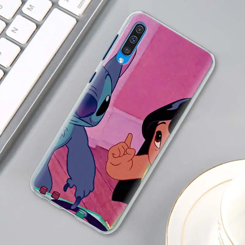 Тематика «Лило и Стич» милые панели телефона с рисунком для samsung Galaxy A10 A20e A30 A40 A50s A60 A70 A80 A6 A7 A8 A9 в твердом переплете