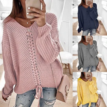 

Sweater Women's Loose Panel Knit Top sweaters winter clothes women knit sweater women womens sweaters plus size sweater