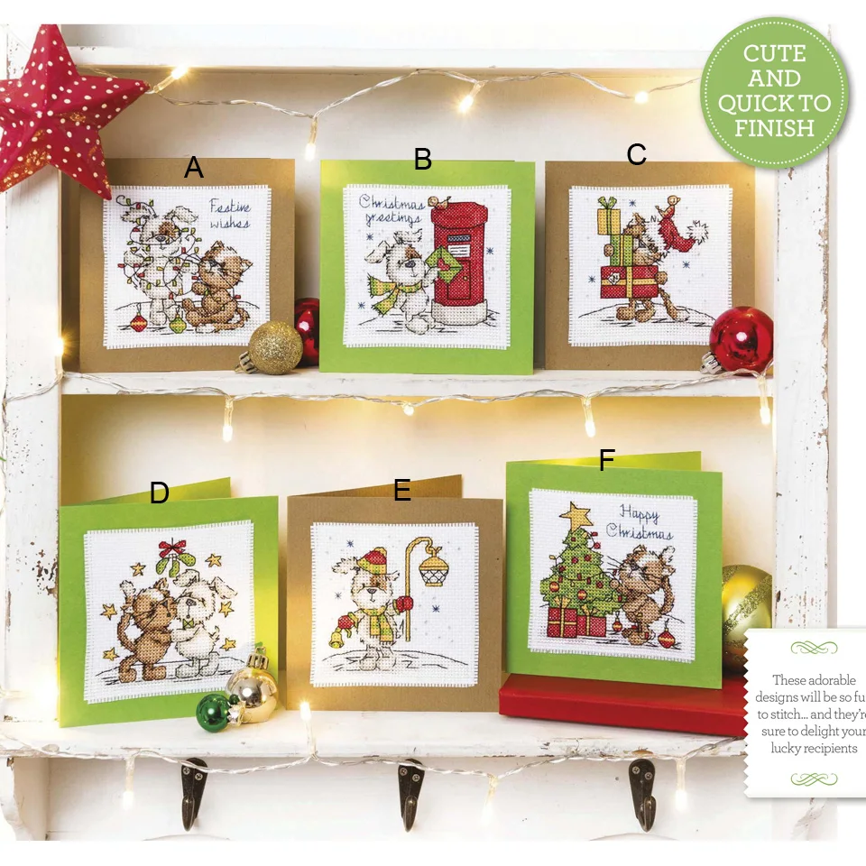CD029 14ct Cross Stitch Kit Card Package Greeting Card Needlework Embroidery Crafts Counted Cross-Stitching Kits Christmas Gift