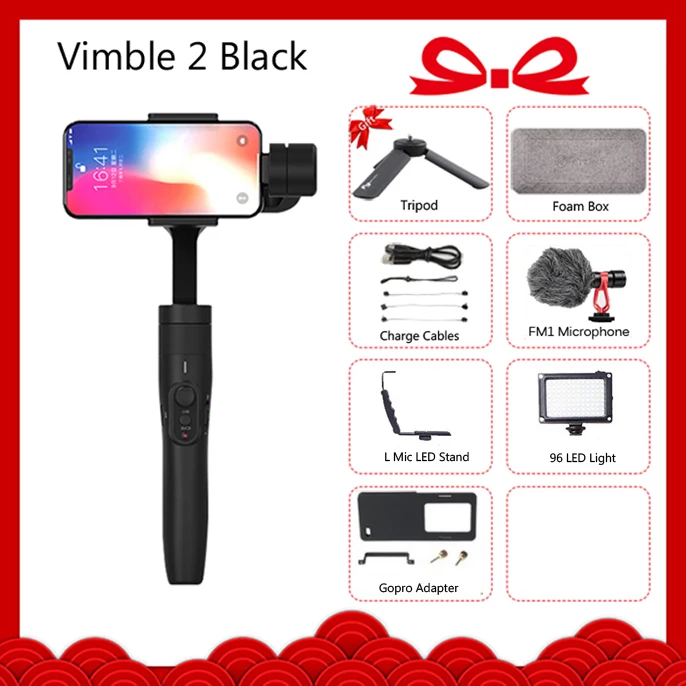 w L Mic Light Adapte Обратитесь в службу поддержки по Feiyu Tech Vimble 2/Vlog Карманный 3-осевой шарнирный стабилизатор для смартфона стабилизатор, выдвигаемая ручная 36/5000 Обратитесь в службу поддержки по купонам PK DJI Osmo 2 Zhiyun - Цвет: w L Mic Light Adapte