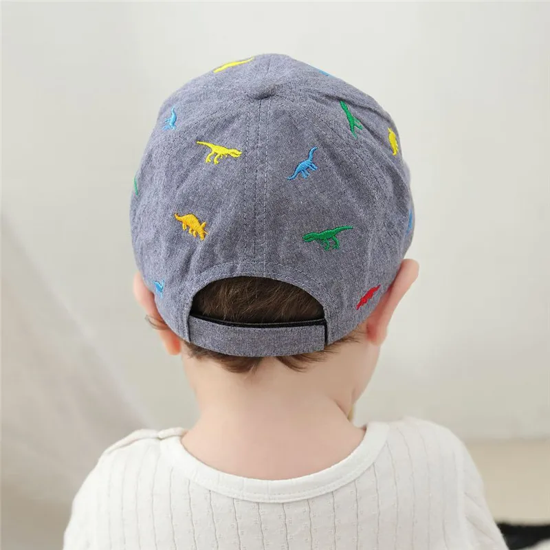 Korea Children's Hat New Cartoon Dinosaur Embroidered Cap Trend Big Eaves Sun Shading Baby Baseball Caps Casual Kids Visors men's golf baseball caps