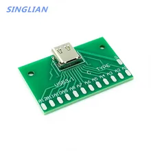 TYPE-C тестовая плата с гнездовой головкой USB 3,1 Соединительная плата адаптера с печатной платой 24P база для измерения тока