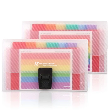 

A6 Size Expanding File Folder 13 Pockets Portable Rainbow Document Organizer Plastic Accordion Organizer