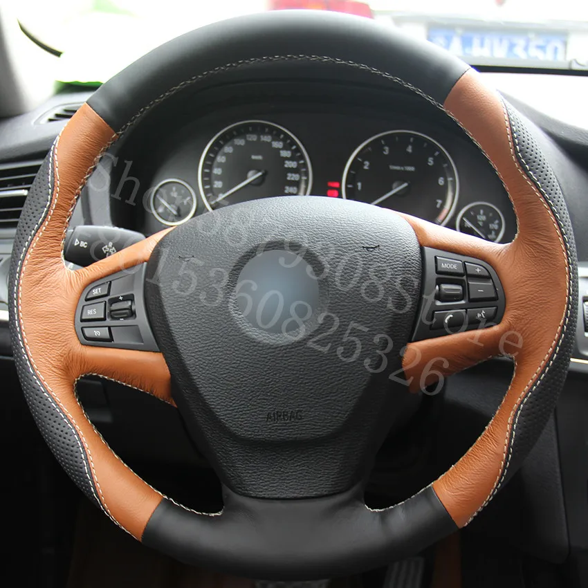 Для Citroen C6 2005 2020 3 0 Deluxe Edition коричневые кожаные черные чехлы рулевого колеса