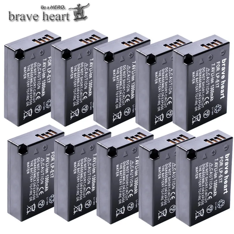 10battery LP-E17 LP E17 LPE17 Перезаряжаемые 1300 мА/ч, литий цифровой Камера Батарея для цифровой однообъективной зеркальной камеры Canon EOS M5 M6 200D T6I T6S 750D 760D 77D X8I - Цвет: 10battery
