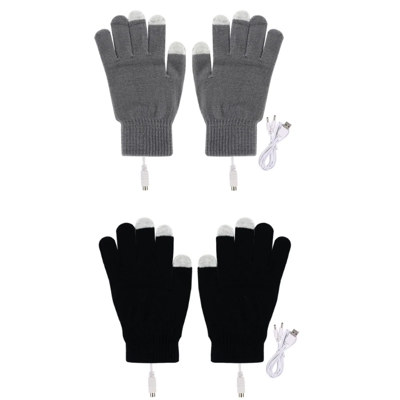 USB Heated Gloves 1 Pair for Men Women Portable Hand Warmer