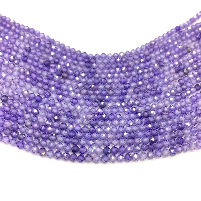 Purple zircon Цена по прейскуранту завода-изготовителя из натурального камня, граненые бусины 2/3/4 мм розовый камень с украшением в виде кристаллов бисера Палочки Материал для изготовления ювелирных изделий - Цвет: Purple zircon