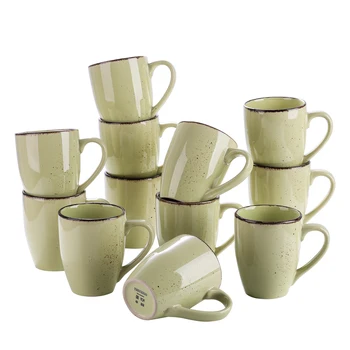 

Vancasso Navia-YG 4/8/12-Piece Nature Vintage Look Stroneware Ceramic 350ML Tea Coffee Milk Mug Drinkware Drinking Cups Set