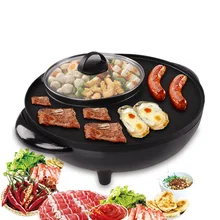 Барбекю горячий горшок многофункциональная электрическая плита домашняя электрическая Жарка горячий горшок цельная антипригарная сковорода