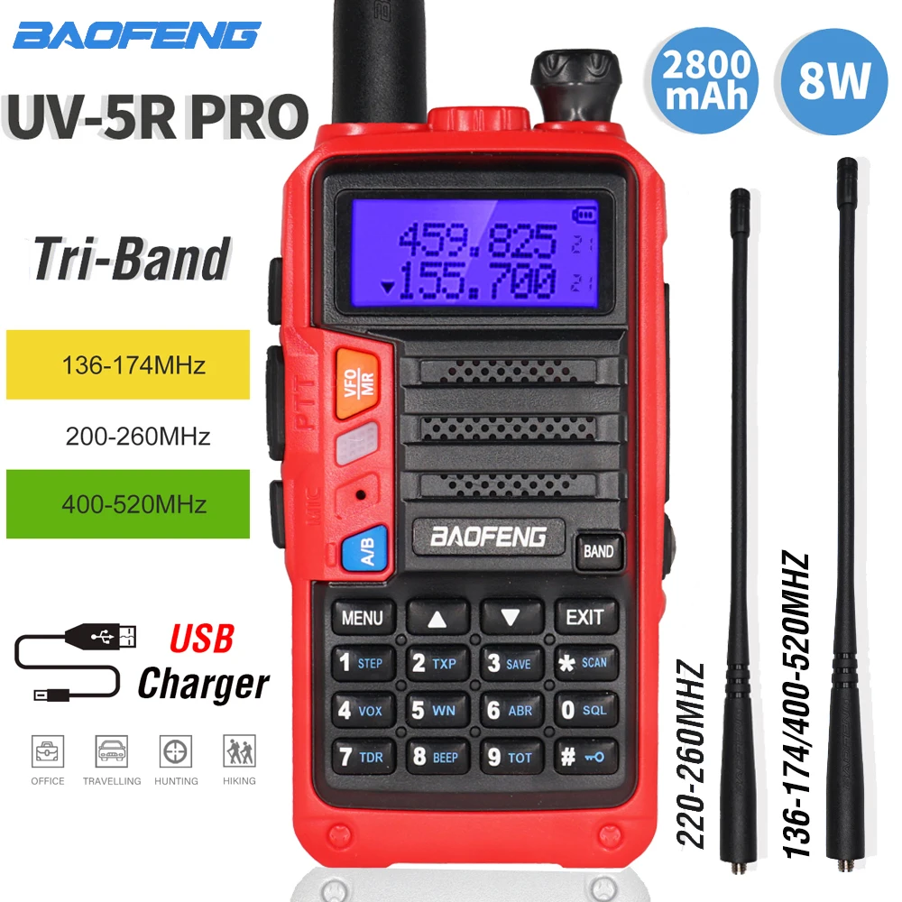 Портативная рация Baofeng UV5R Pro 8 Вт 220-260 МГц | Мобильные телефоны и аксессуары