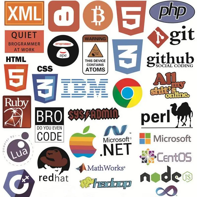 50 шт./лот разработчик Docker наклейки хакер CSS программатор sql-крутые наклейки для багажа Холодильник ноутбук гитара водонепроницаемые наклейки
