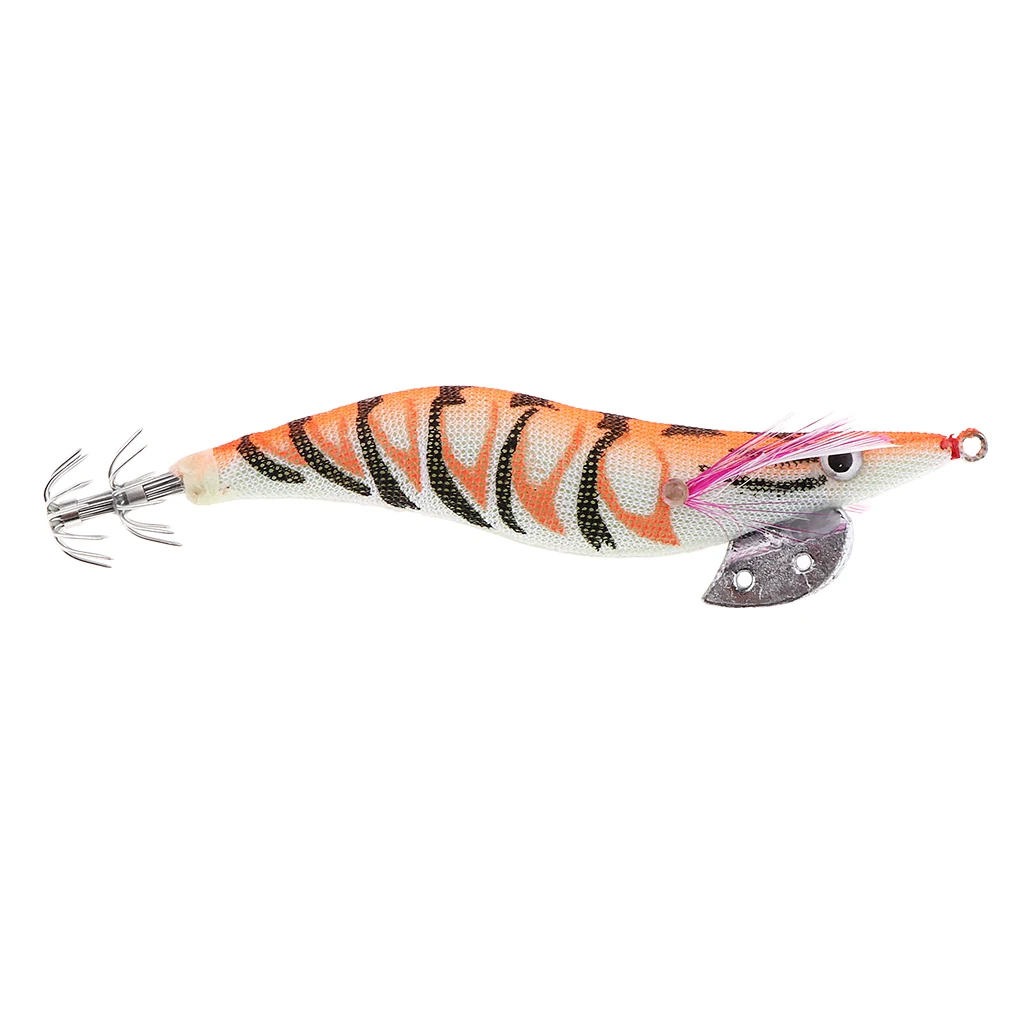 3D Artificial Wood Shrimp Fishing Lures Squid Jigs 11cm Glow Tail Prawn Lures Spinner Hard Baits Fishing Accessories Crankbait