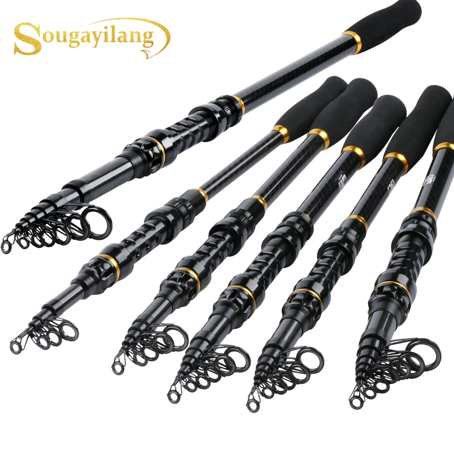 

Sougayilang 1.8-3.6m Fishing Rod Carbon Superhard Power Hand Telescopic Fishing Rod Carp Lure Sea Spinning Fishing Rod Tackle
