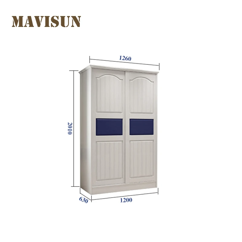 All Solid Wood Children's Sliding Door Wardrobe Boy Sliding Door American Wooden 1.2m Wardrobe 1.6m Large