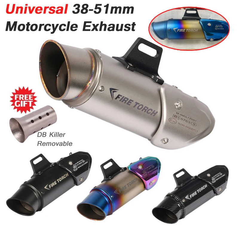 Universal 51mm Motorcycle Fire TORCH Exhaust Pipe Escape Modified