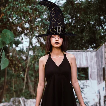

2pcs Wicked Witch Hat Witch Cap Halloween Party Cosplay Costume Accessories