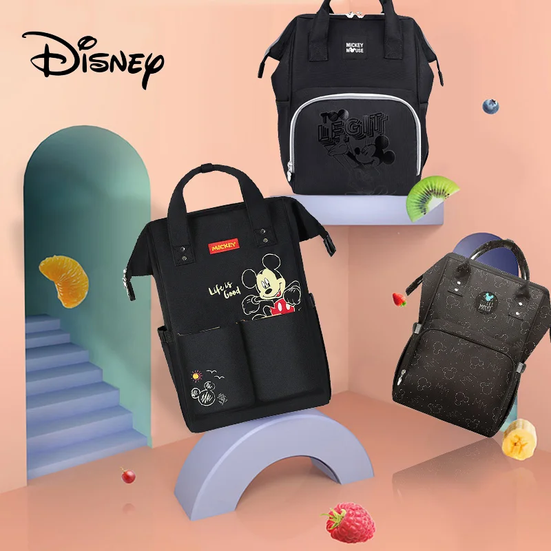 Сумка для детских подгузников Disney рюкзак мам на коляску с USB и Микки