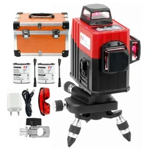 KaiTian 12 линий 3D5 лазерный уровень наливные 360 горизонтальный и вертикальный с Открытый наклона Функция крест красная лазерная луч линии