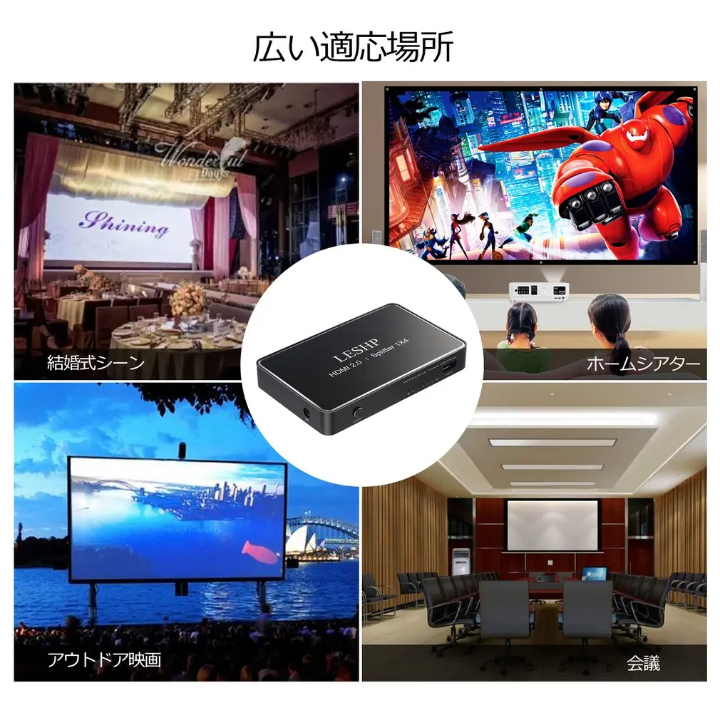 LESHP 1 порт HDMI вход 4 порта HDMI выход HDMI 2,0 сплиттер с USB зарядкой поддержка 1080P 3D совместимый HDMI 2,0 HDCP 2,2