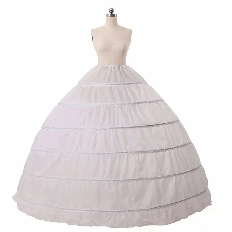 

6 Hoops no Yarn Large Skirt Bride Bridal Wedding Dress Support Petticoat Women Costume Skirts Lining