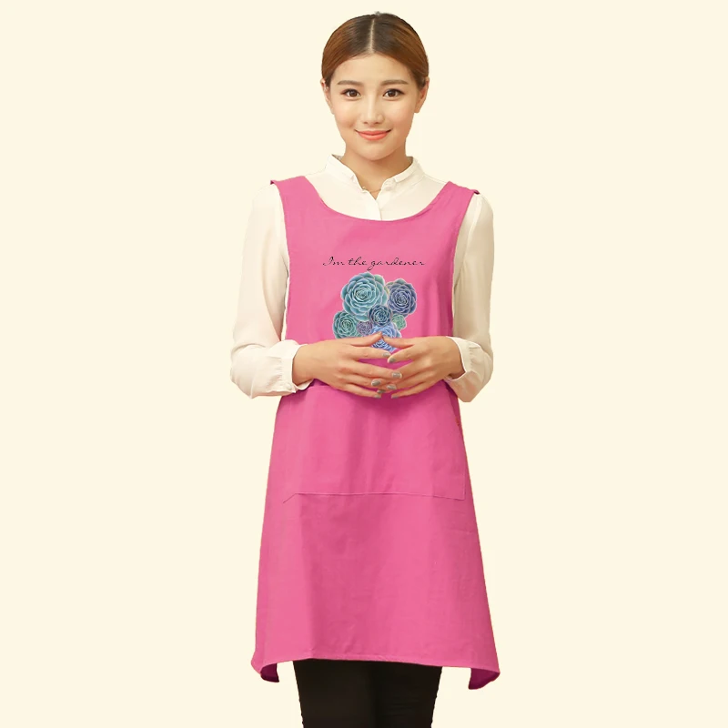 Kitchen Household Anti-fouling work clothes Cute Aprons Cooking Housework Adult men and women Apron Smock Print Logo