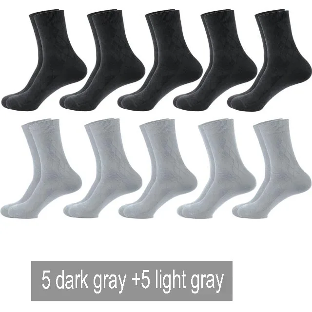 5darkgray5lightgray 10 пар Новые Осень/Зима теплые дышащие Дезодорант хлопковые носки для мужчин платье Подарки Высокое качество - Цвет: 5darkgray5lightgray