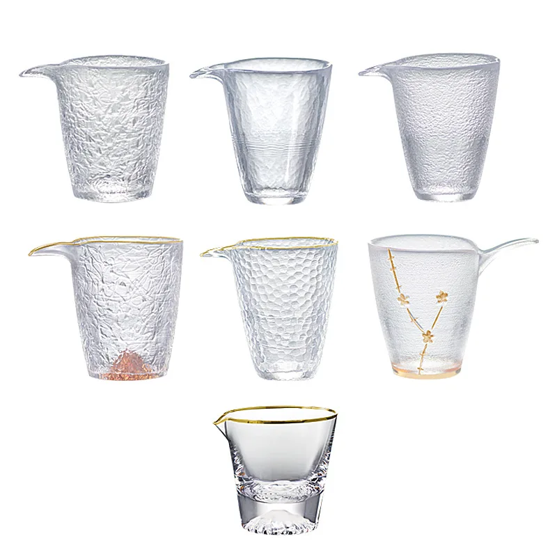 Japanese Style Glass Fair Cup Simple with Glod Rim Tea Maker Kung Fu Tea Lique Divider Gongdao Mug Teaware