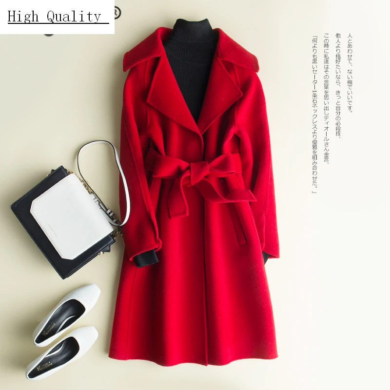

Natural 100% Wool Coat Female Long Cashmere Jacket Women Clothes 2020 Korean Woolen Jacket Autumn Overcoat Hiver 089PlD1