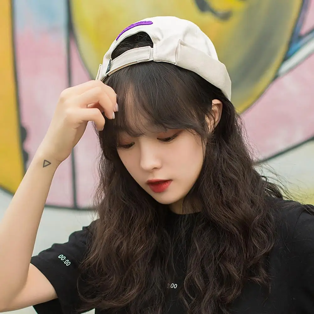 Unisex Women Men Embroidery Hip Hop Skullcap Sailor Cap Rolled Cuff Retro Brimless Beanie Hat