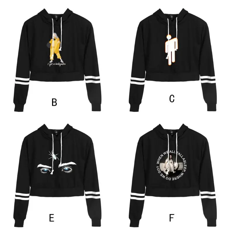 

Women Striped Long Sleeves Drawstring Hoodies Hip Hop Girls Rapper Spider Printing Trendy Crop Top Loose Streetwear Sweatshirt