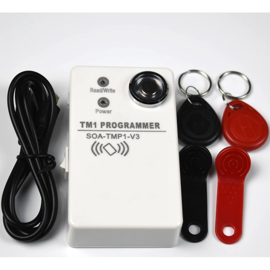 

DS1990A TM iButton Copier & 125Khz RFID Reader Writer + 2 pcs RW1990 Blank Cards + 2 pcs 125kz EM4305 Keyfobs