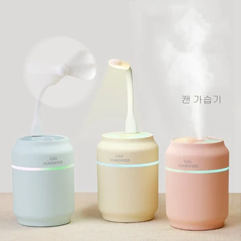 

3 in 1 200ml Can Air Humidifier USB Ultrasonic Cool Mist Maker Mini Humidifier with night light USB fan LED Lamp for Home Office