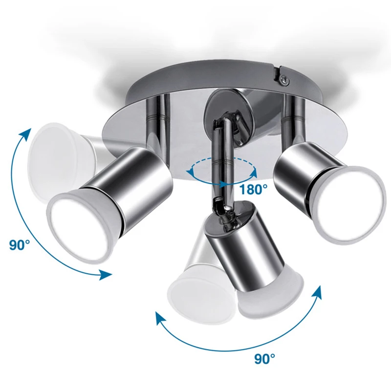 Топ современный светодиодный потолочный светильник с поворотный светильник пятна 100 V-220 V различными графическими программами, обладает тремя насадками, фонари точечные потолочные светильники комнатная потолочная лампа