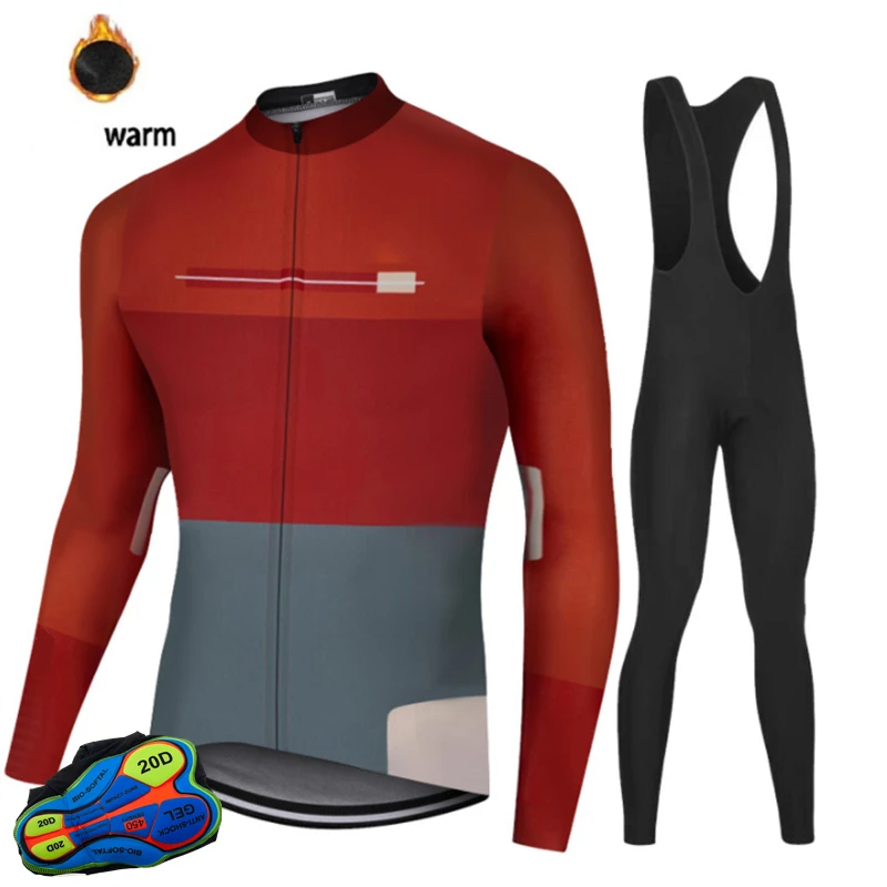 겨울 열 양털 남자 사이클링 저지 긴 소매 Ropa ciclismo 자전거 착용 자전거 의류 maillot Ciclismo