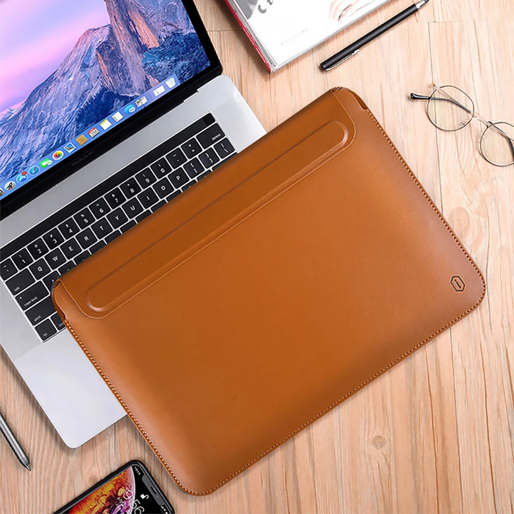 Wiwu Laptop Sleeve For Macbook Pro 14.2 Case Portable Laptop Bag 13.3 Inch Pu Leather Waterproof Case For Macbook Air 13 Sleeve - Laptop Bags & Cases AliExpress