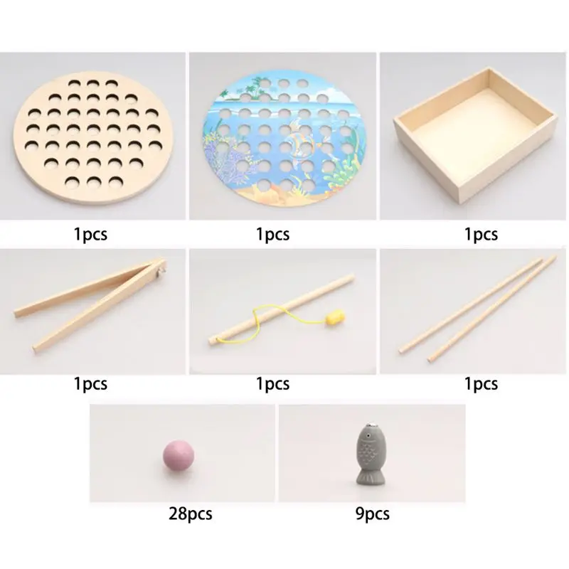 

New Arrival Kids Early Educational Toys Clip Beads Magnetic Fishing Multi-functional learning Toy For Children Montessori Y51E